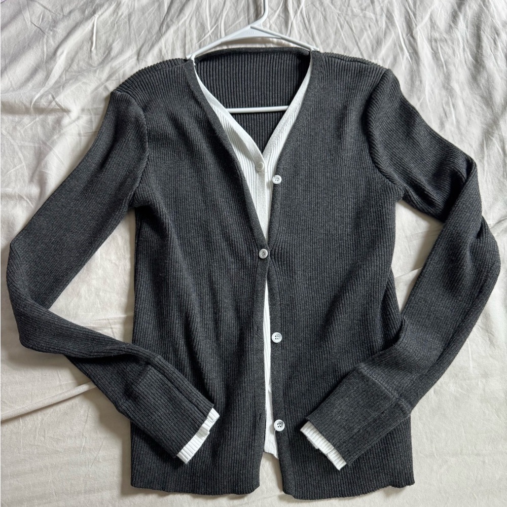 Black and White Cardigan Sweater